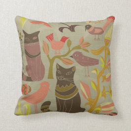 Ätbara katter och fåglarter kudde