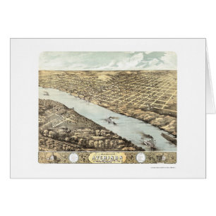 Atchison panorama- karta för KS - 1869 Hälsningskort