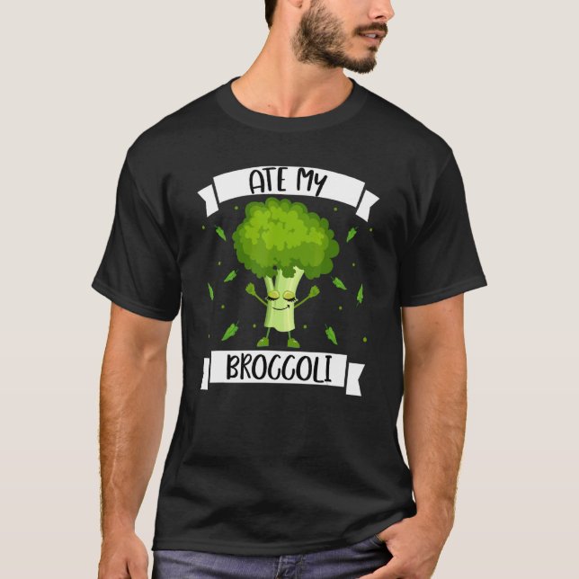 Ate My Broccoli Vegetarian Broccoli Vegan T Shirt (Framsida)
