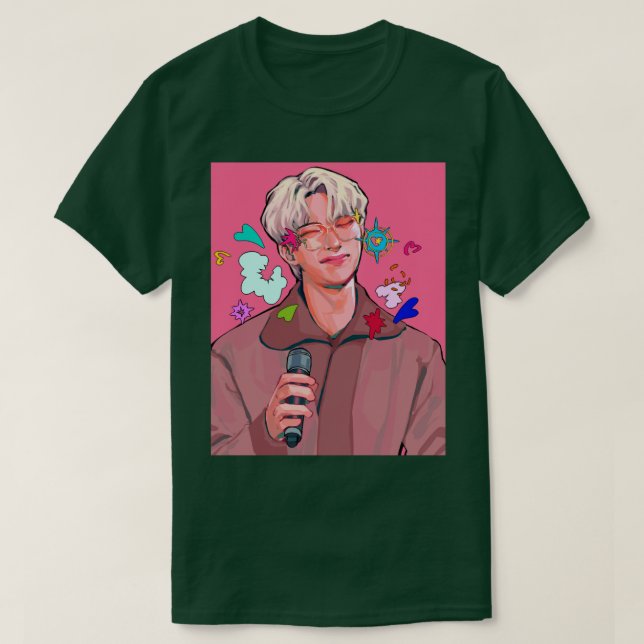 ATEEZ Mingi hjärtats färgad T Shirt (Design framsida)