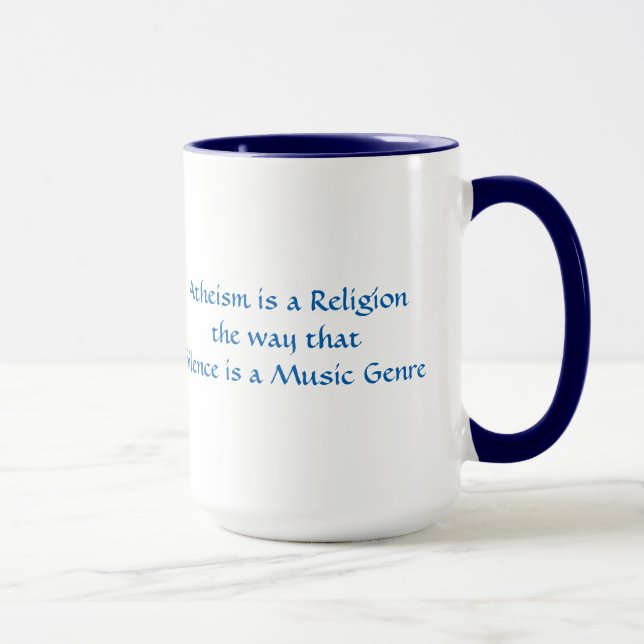 Ateism är en religion som tystnad är musikgenre mugg (Höger)