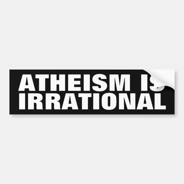 Ateism är irrationell bildekal (Framsidan)