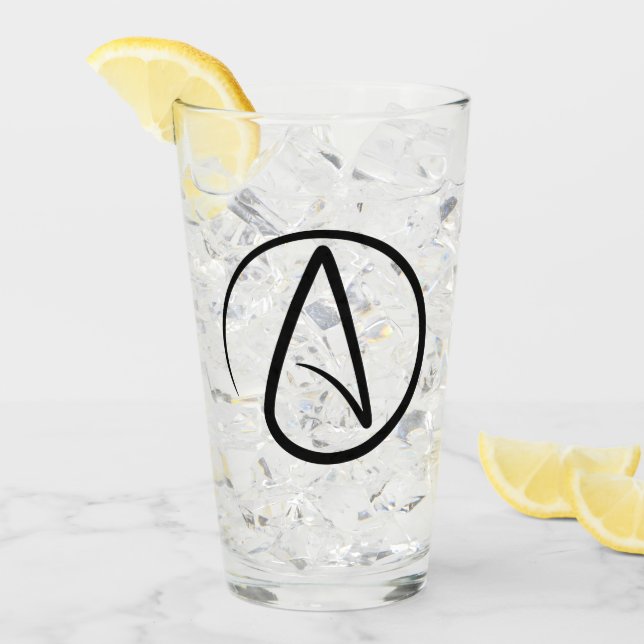 Ateism Symbol - Ateist-tecken Glaskopp (Framsida Ice)