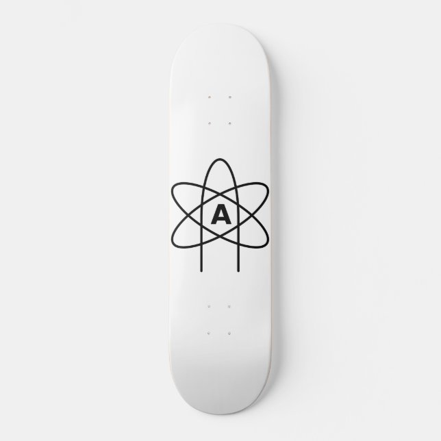 Ateismens symbol (Atom Emblem) Mini Skateboard Bräda 18,5 Cm (Framsida)
