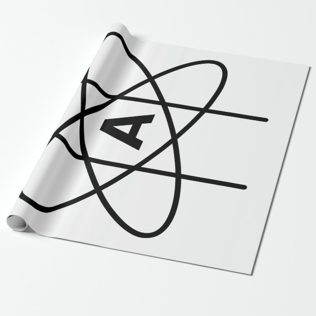 Ateismens symbol (Atom Emblem) Presentpapper (Utrullad)