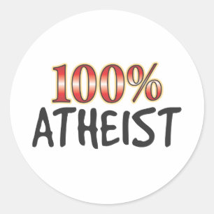Ateist 100 procent runt klistermärke