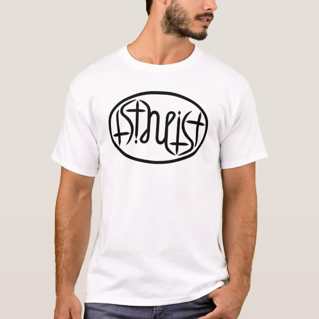 Ateist Ambigram - Oval T-shirt (Framsida)