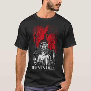 Ateist anti-religionen Satanic Black Metall Burn i T Shirt