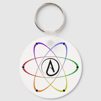 Ateist Atom Symbol Regnbåge Svart Nyckelring