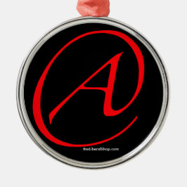 Ateist ett rött på den inramade svart prydnaden julgransprydnad metall