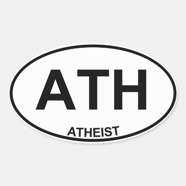 Ateist Ovalt Klistermärke (Framsida)