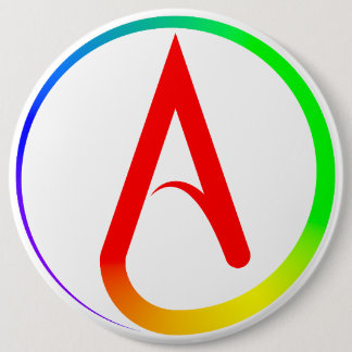 Ateist Symbol Regnbåge Knapp