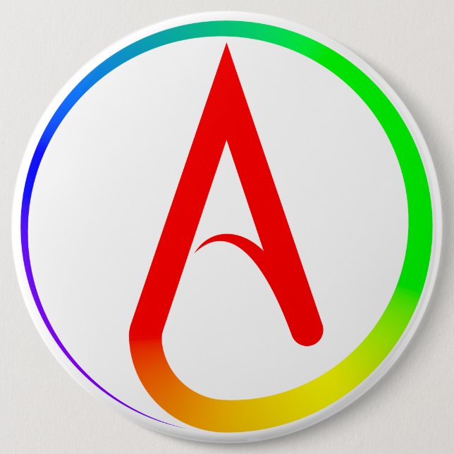 Ateist Symbol Regnbåge Knapp (Framsida)