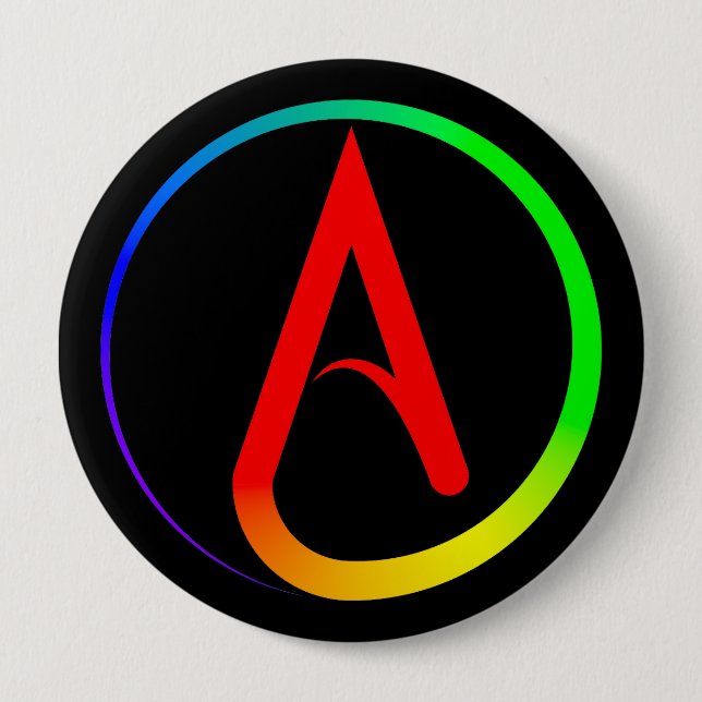 Ateist Symbol Regnbåge Knapp (Framsida)