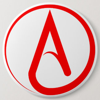 Ateist Symbol Röd Knapp
