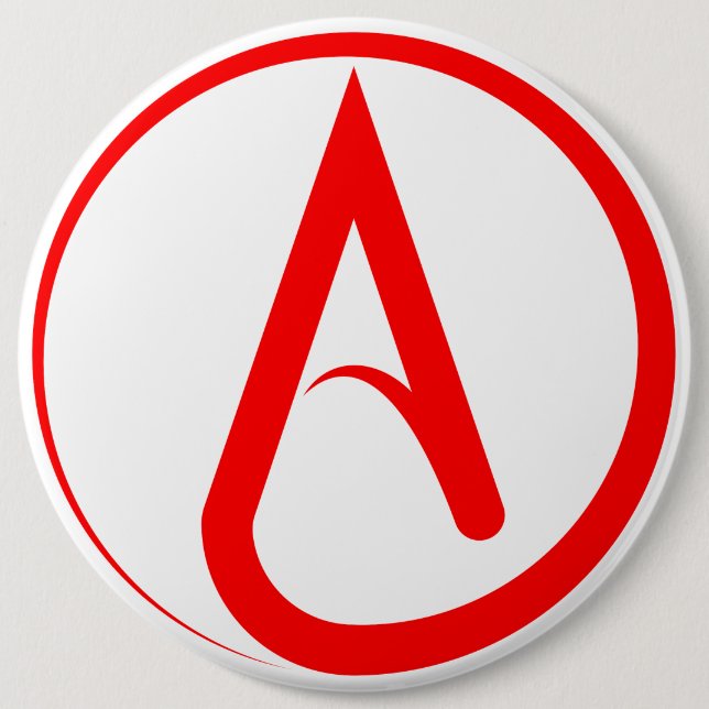 Ateist Symbol Röd Knapp (Framsida)