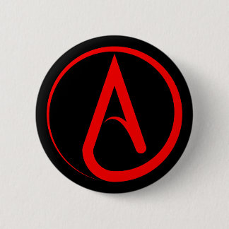 Ateist Symbol Röd Knapp
