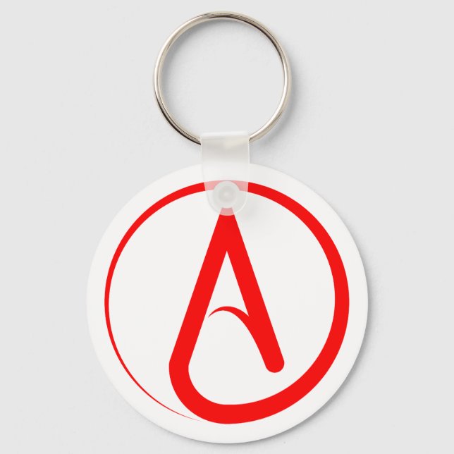 Ateist Symbol Röd Nyckelring (Framsida)