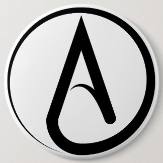 Ateist Symbol Svart Knapp