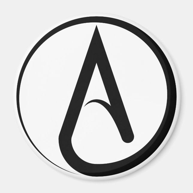 Ateist Symbol Svart Magnet (Framsidan)