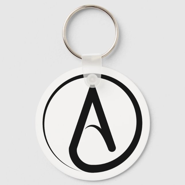 Ateist Symbol Svart Nyckelring (Framsida)