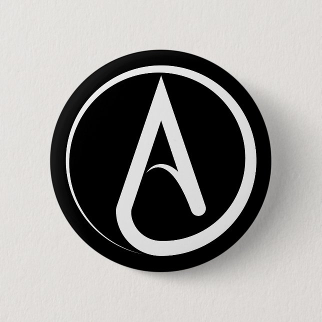 Ateist Symbol Vit Knapp (Framsida)