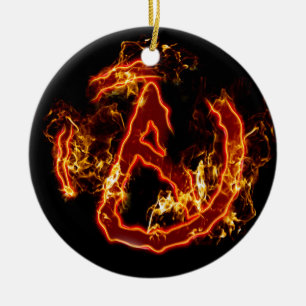 Ateisten avfyrar symbol julgransprydnad keramik