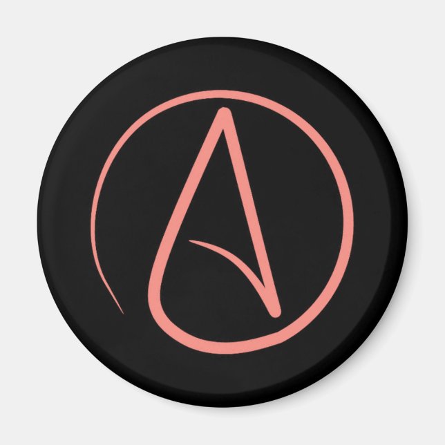 Ateistisk symbol: korall på svart magnet (Framsidan)