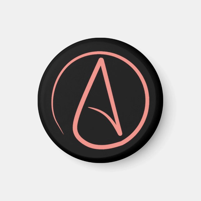 Ateistisk symbol: korall på svart magnet (Framsidan)