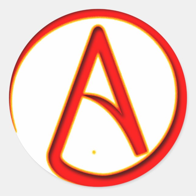 Ateistisk symbol runt klistermärke (Framsida)