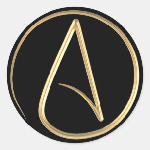 Ateistisk symbol runt klistermärke