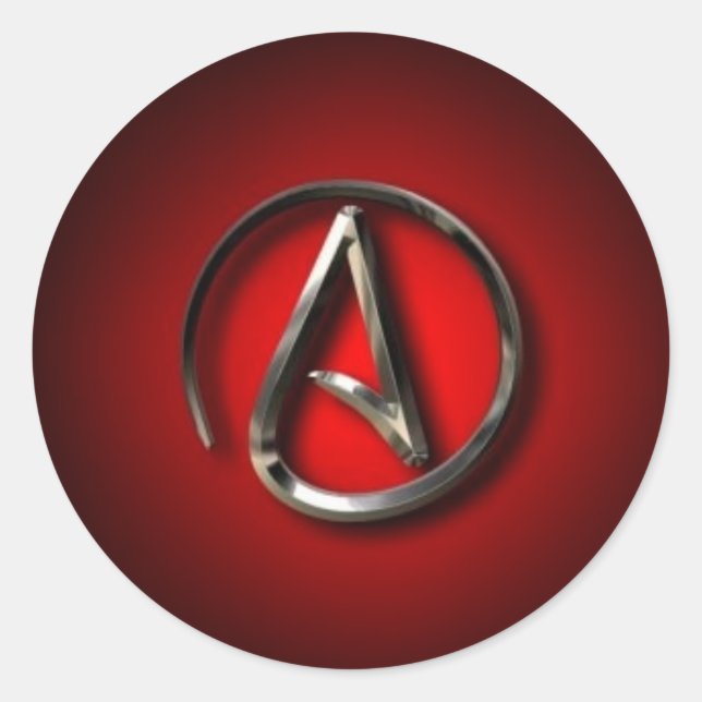 Ateistisk symbol Stickers Runt Klistermärke (Framsida)