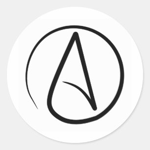 Ateistisk symbol Stickers Runt Klistermärke