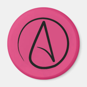 Ateistisk symbol: svart på fuchsia magnet