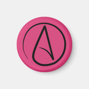 Ateistisk symbol: svart på fuchsia magnet