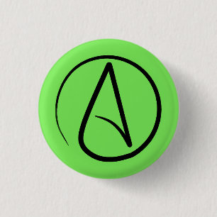 Ateistisk symbol: svart på kalkgrön knapp