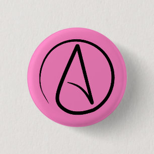 Ateistisk symbol: svart på ljus rosa knapp