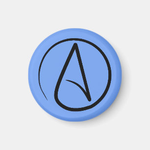 Ateistisk symbol: svart på ljusblå magnet