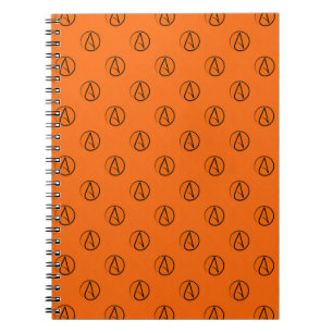 Ateistisk symbol: svart på orange anteckningsbok