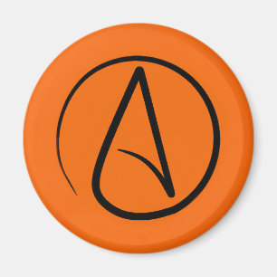 Ateistisk symbol: svart på orange magnet