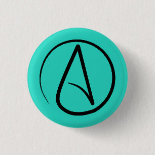 Ateistisk symbol: svart på verdigris knapp