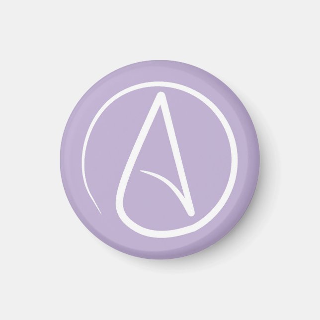 Ateistisk symbol: vit på lavender magnet (Framsidan)