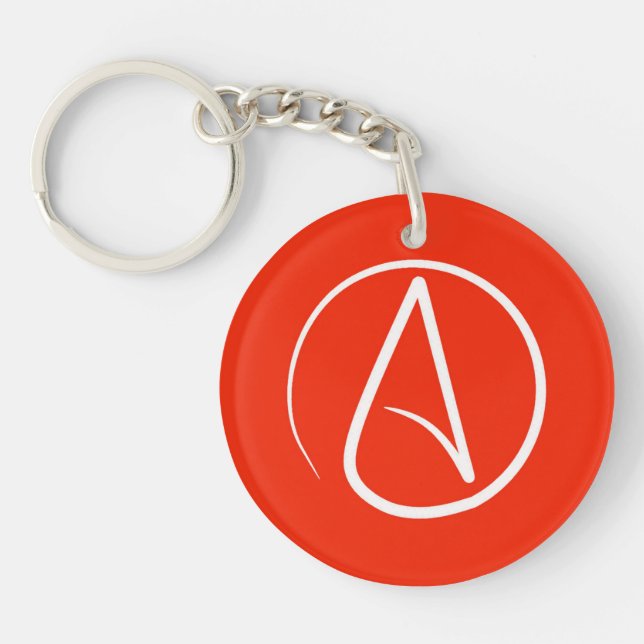 Ateistisk symbol: vit på rött (Framsidan)