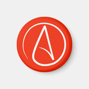 Ateistisk symbol: vit på rött magnet
