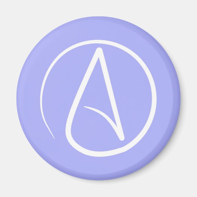 Ateistisk symbol: vit på ytterkanten magnet (Framsidan)
