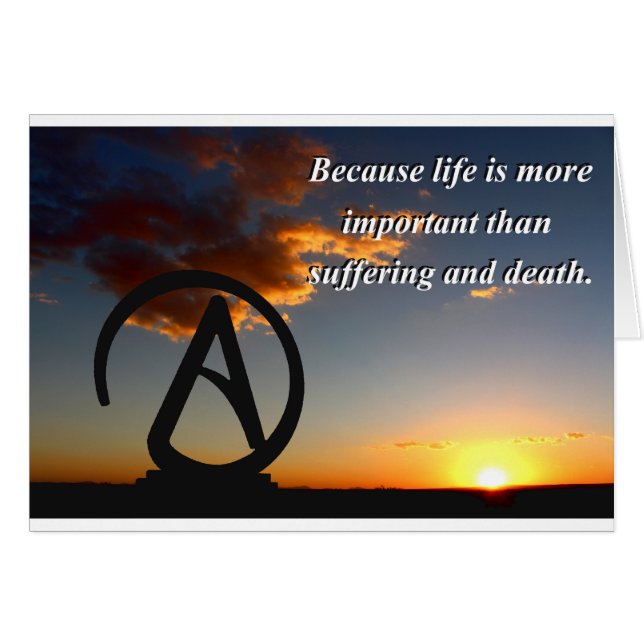 Ateistsolnedgång Hälsningskort (Framsidan Horizontal)