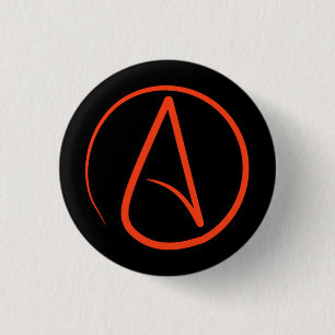 Ateistsymbol: orange på svart knapp