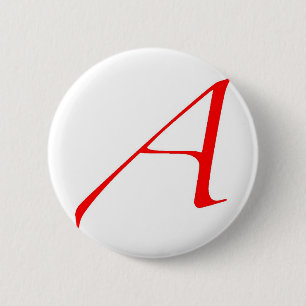 Ateistsymbol (rött A) Knapp