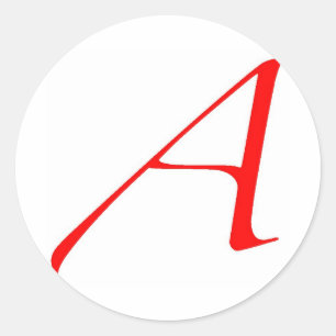 Ateistsymbol (rött A) Runt Klistermärke
