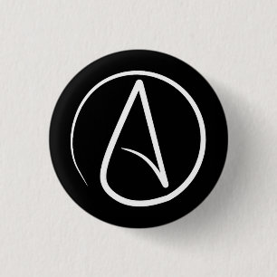 Ateistsymbol: vit på svart knapp
